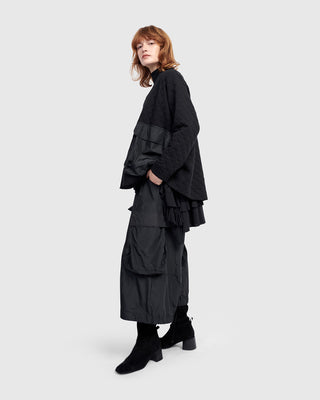 Alembika UJ648B Urban Quilted Taffeta Pocket Jacket, Black - Statement Boutique