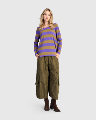 Alembika UT617P Urban Striped Side Vent Top, Purple - Statement Boutique