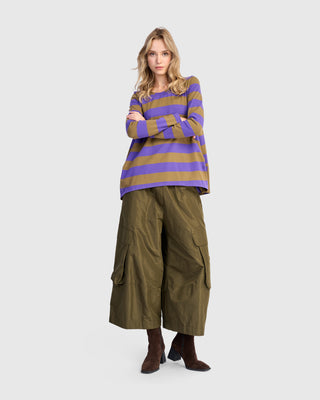 Alembika UT617P Urban Striped Side Vent Top, Purple - Statement Boutique