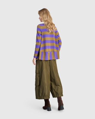Alembika UT617P Urban Striped Side Vent Top, Purple - Statement Boutique