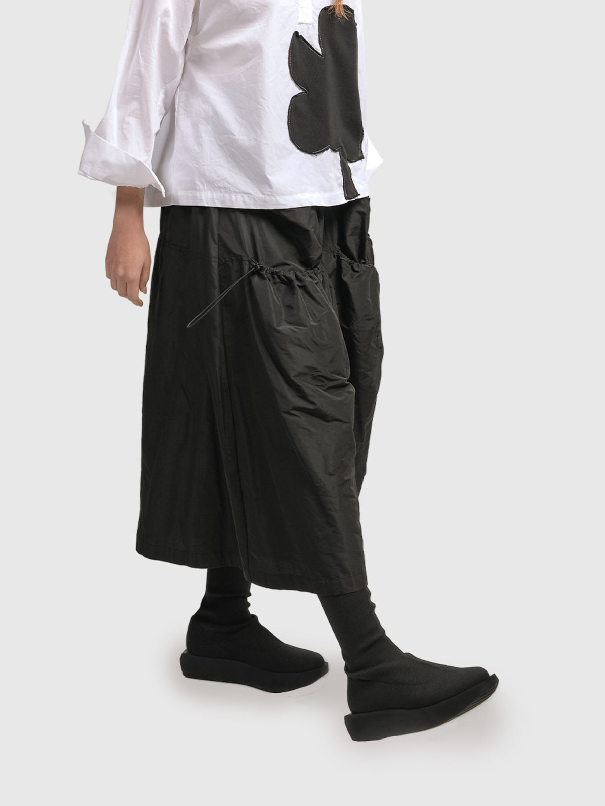 Alembika (Pre-Order) Urban Taffeta Pocket Gaucho Pant, Black - Statement Boutique