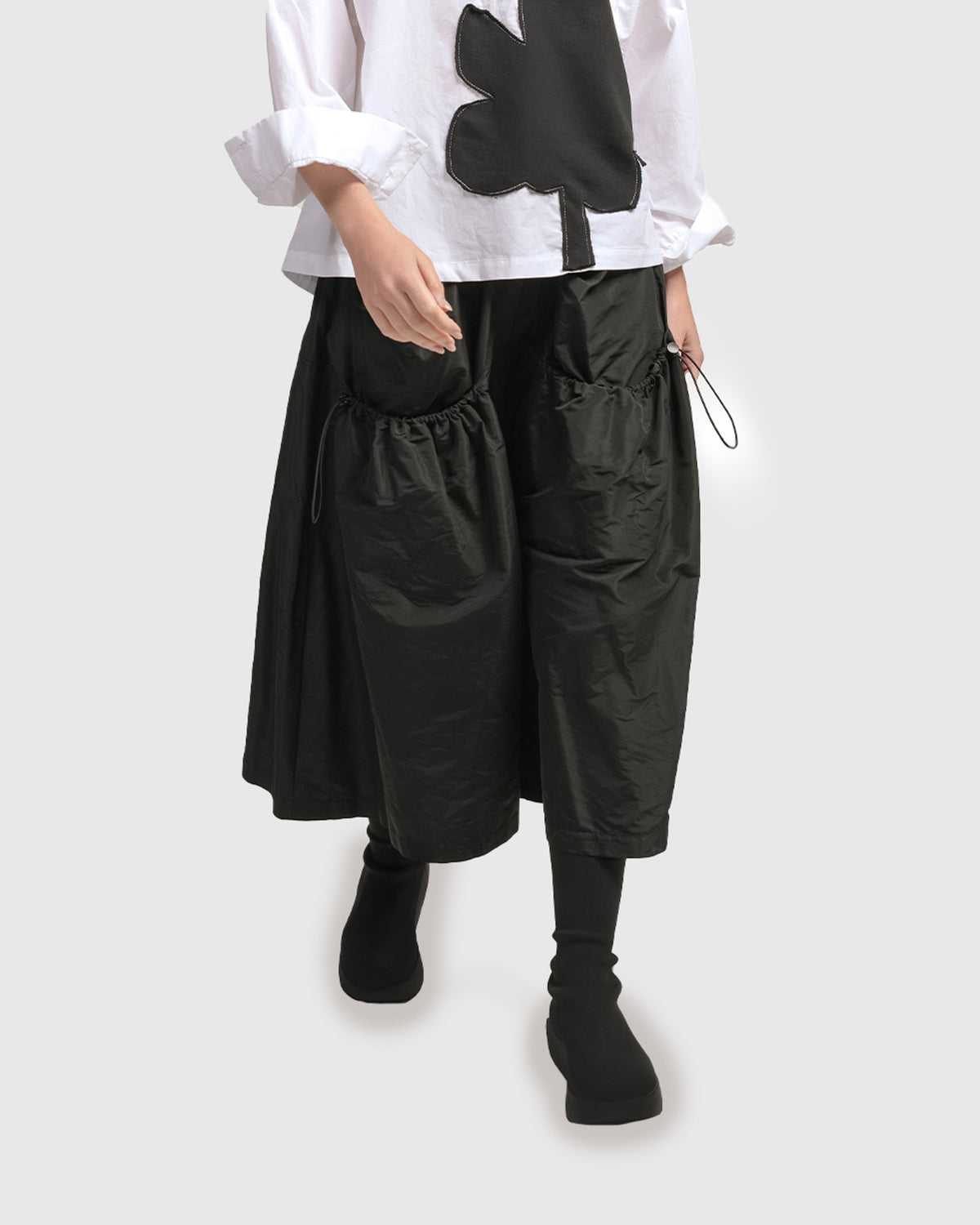 Alembika (Pre-Order) Urban Taffeta Pocket Gaucho Pant, Black - Statement Boutique