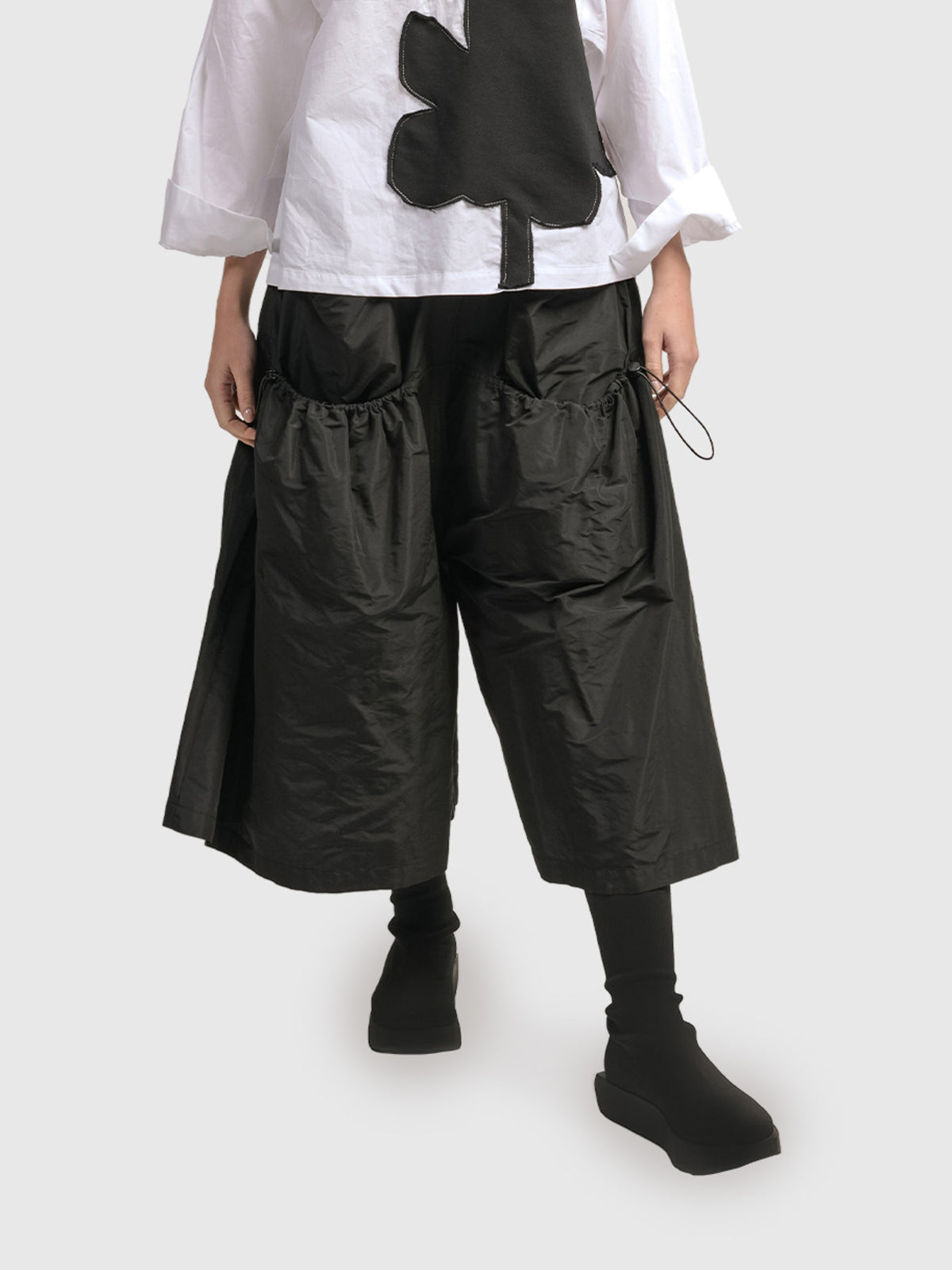 Alembika (Pre-Order) Urban Taffeta Pocket Gaucho Pant, Black - Statement Boutique