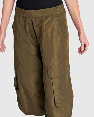 Alembika Urban Taffeta Pocket Pant, Khaki - Statement Boutique