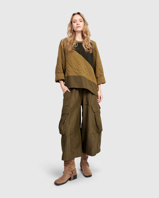Alembika Urban Taffeta Pocket Pant, Khaki - Statement Boutique