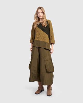 Alembika Urban Taffeta Pocket Pant, Khaki - Statement Boutique