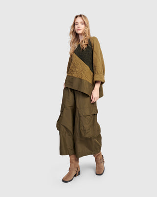 Alembika Urban Taffeta Pocket Pant, Khaki - Statement Boutique