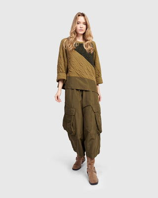 Alembika Urban Taffeta Pocket Pant, Khaki - Statement Boutique