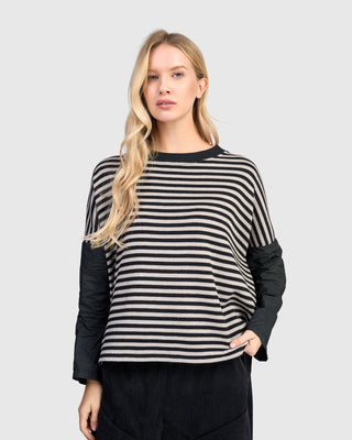 Urban Taffeta Sleeve Boxy Top, Stripes
