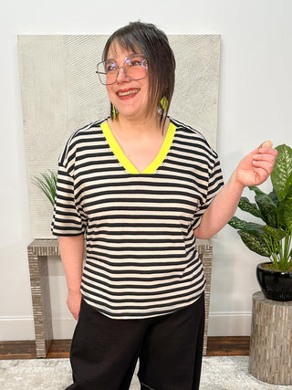 Alembika Urban V-Neck Tee, Electric - Statement Boutique