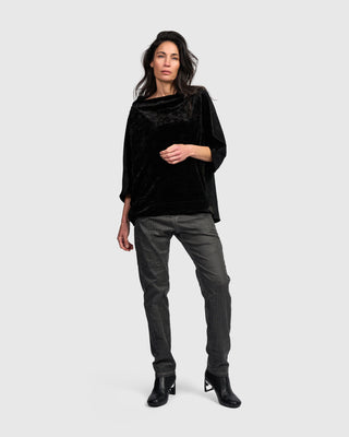 Velvet Boxy Top, Damask