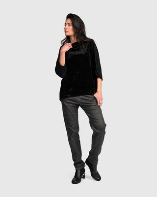 Velvet Boxy Top, Damask
