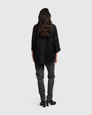 Velvet Boxy Top, Damask