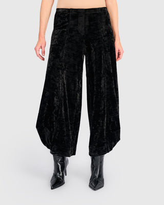 Velvet Punto Pants, Black