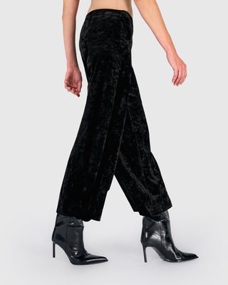 Velvet Punto Pants, Black