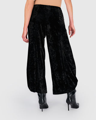 Velvet Punto Pants, Black