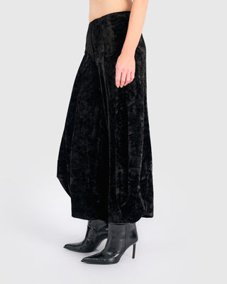 Velvet Punto Pants, Black