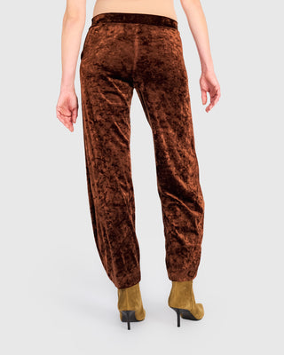 Velvet Slim Lantern Pants, Maple