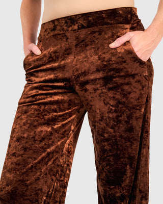 Velvet Slim Lantern Pants, Maple