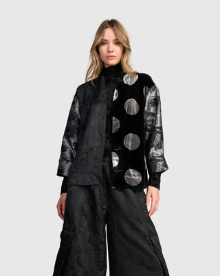 Velvet & Jacquard Boxy Jacket, Mix