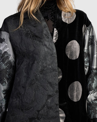 Velvet & Jacquard Boxy Jacket, Mix