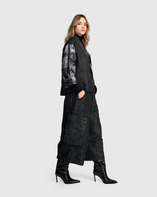 Velvet & Jacquard Boxy Jacket, Mix