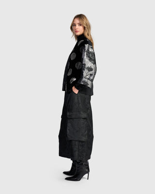 Velvet & Jacquard Boxy Jacket, Mix