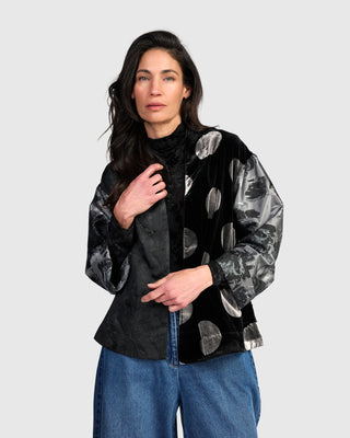 Velvet & Jacquard Boxy Jacket, Mix