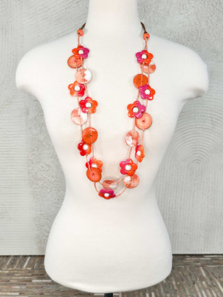 Flower Power Necklace, Orange