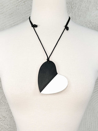 Alisha D Graphic Heart Necklace, Black/White/Red - Statement Boutique