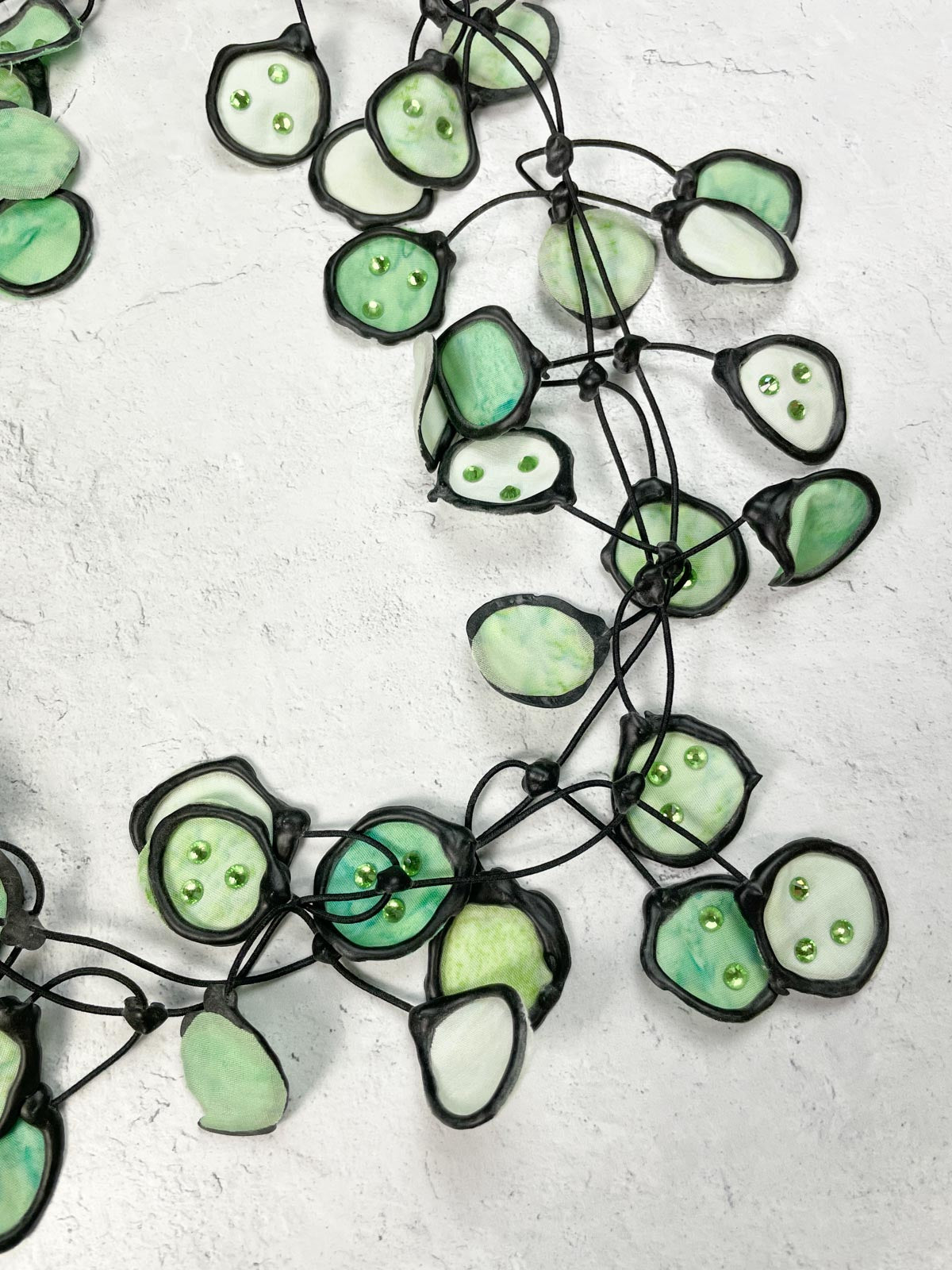 Annemieke Broenink Ink Necklace, Soft Green with Crystals - Statement Boutique