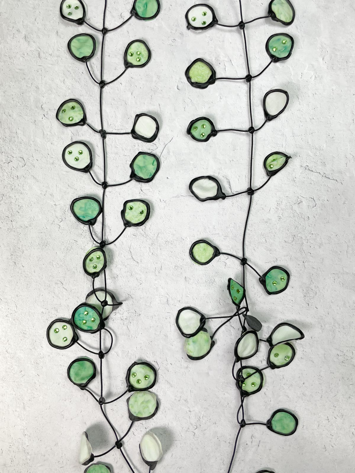 Annemieke Broenink Ink Necklace, Soft Green with Crystals - Statement Boutique