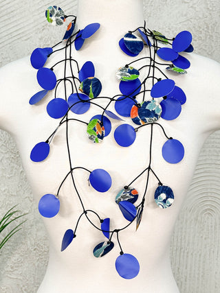 Annemieke Broenink Large Round Double Faced Necklace, Blue/Multi - Statement Boutique