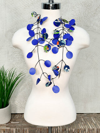 Annemieke Broenink Large Round Double Faced Necklace, Blue/Multi - Statement Boutique