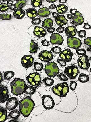 Annemieke Broenink Metallic Polka Dot Circle Necklace, Lime - Statement Boutique