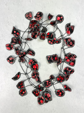 Annemieke Broenink Metallic Polka Dot Necklace, Burgundy - Statement Boutique