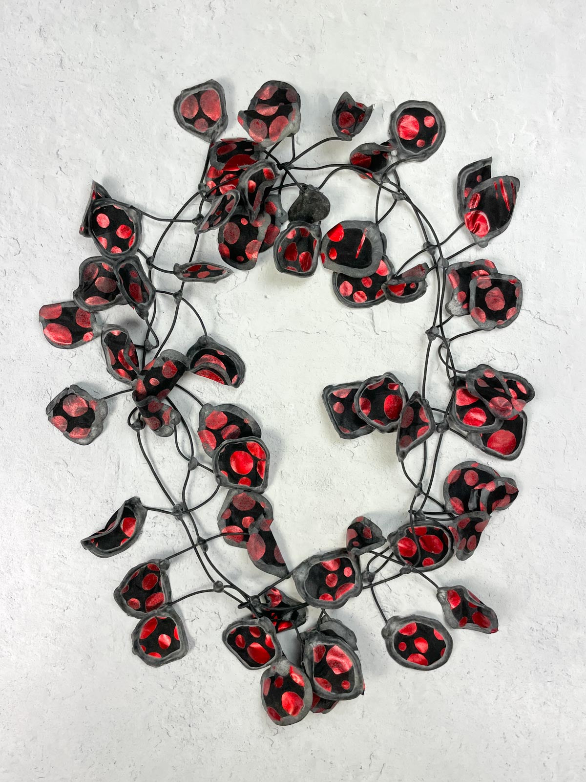 Annemieke Broenink Metallic Polka Dot Necklace, Burgundy - Statement Boutique