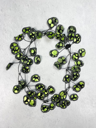 Annemieke Broenink Metallic Polka Dot Necklace, Lime - Statement Boutique