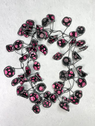 Annemieke Broenink Metallic Polka Dot Necklace, Magenta - Statement Boutique