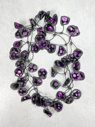 Annemieke Broenink Metallic Polka Dot Necklace, Purple - Statement Boutique