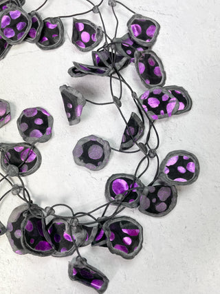 Annemieke Broenink Metallic Polka Dot Necklace, Purple - Statement Boutique