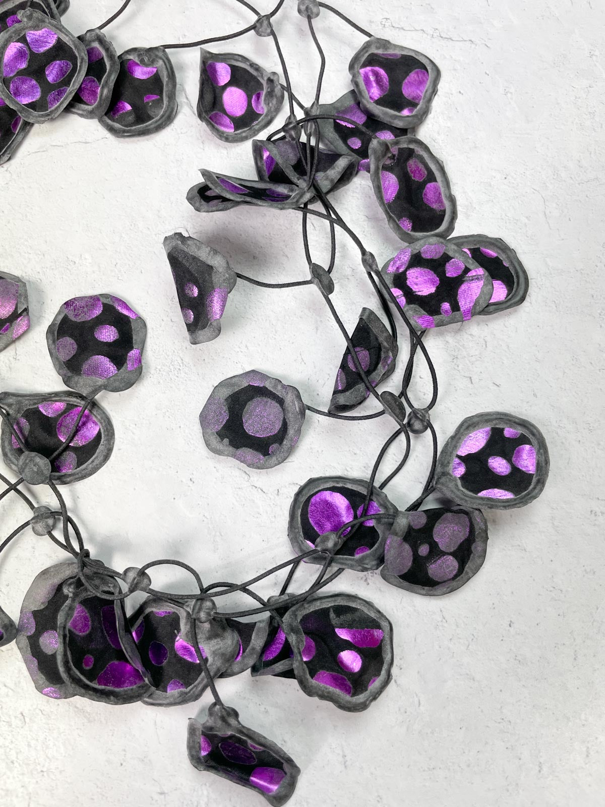 Annemieke Broenink Metallic Polka Dot Necklace, Purple - Statement Boutique