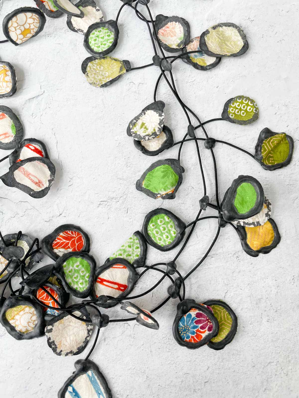 Annemieke Broenink Kimono Necklace, Orange Green Mix - Statement Boutique