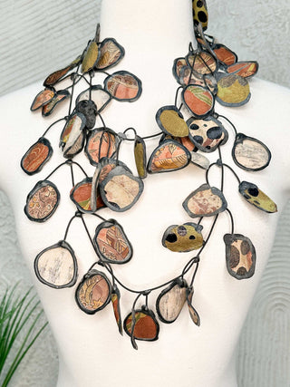 Annemieke Broenink Mixed Fabrics Necklace, Earth - Statement Boutique