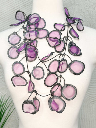 Annemieke Broenink Sheer Fabric Necklace, Purple - Statement Boutique
