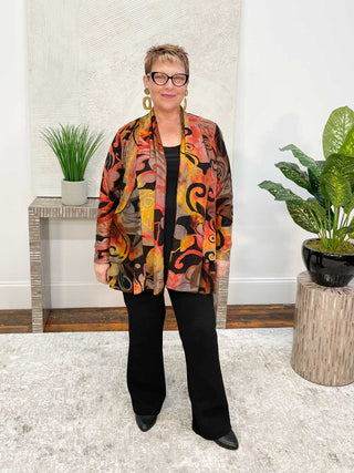 Aris. A Leaves Burnout Knit Cover Up, Bronze - Statement Boutique