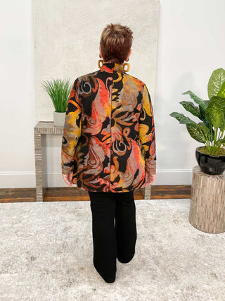 Aris. A Leaves Burnout Knit Cover Up, Bronze - Statement Boutique