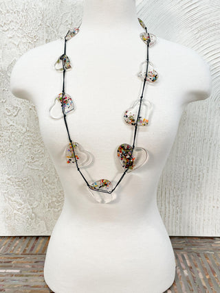 Atelier 1701 Hearts Necklace, Clear Multi - Statement Boutique
