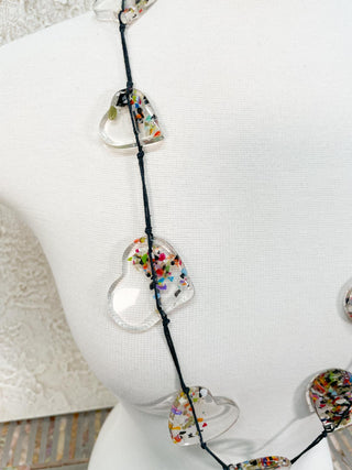 Atelier 1701 Hearts Necklace, Clear Multi - Statement Boutique