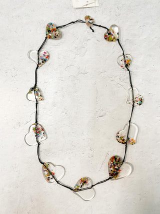 Atelier 1701 Hearts Necklace, Clear Multi - Statement Boutique